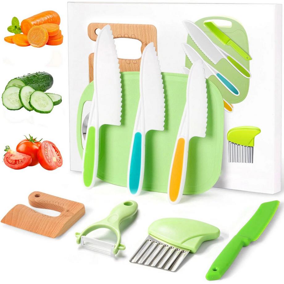 Couteau pour enfants.  Ensemble De Jouets De 8 Pièces, Couteau D'Apprentissage Sans Danger Pour Les Enfants. Ensemble de Coupe pour Enfants