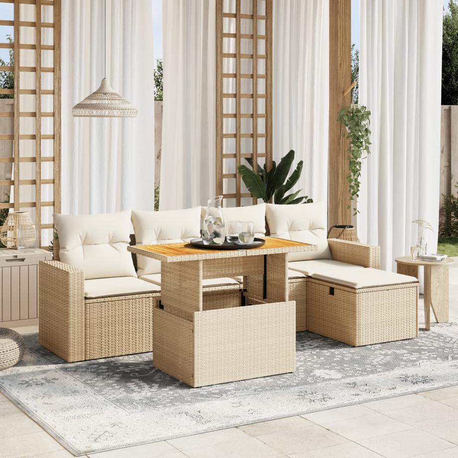 VidaXL set divano da giardino Polirattan  