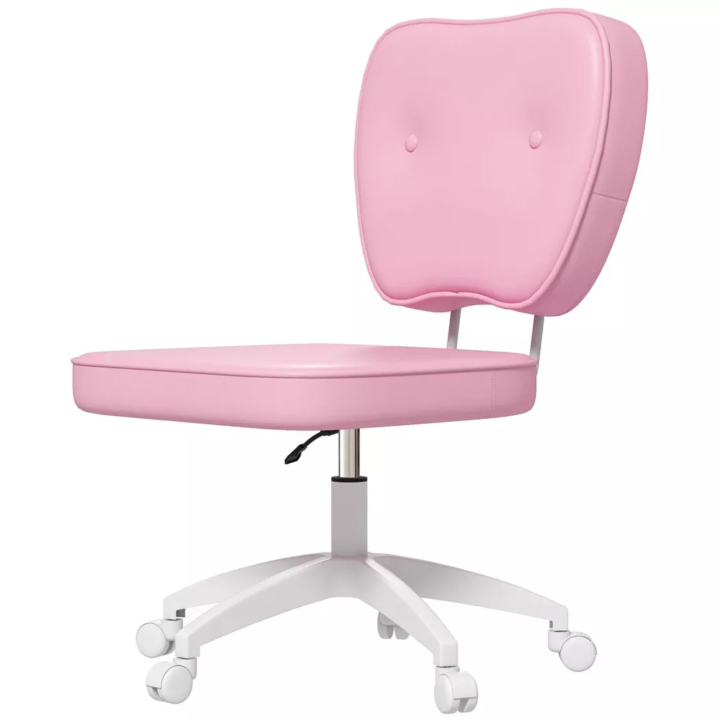 Northio – Bürostuhl ohne Armlehnen, 82-92H cm, Kinderdrehstuhl, höhenverstellbarer, bis 120 kg belastbar, Rosa, One Size