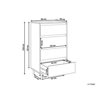 Beliani Cassettiera 4 cassetti en Pannello di fibre (LDF) Scandinavo NIKEA  