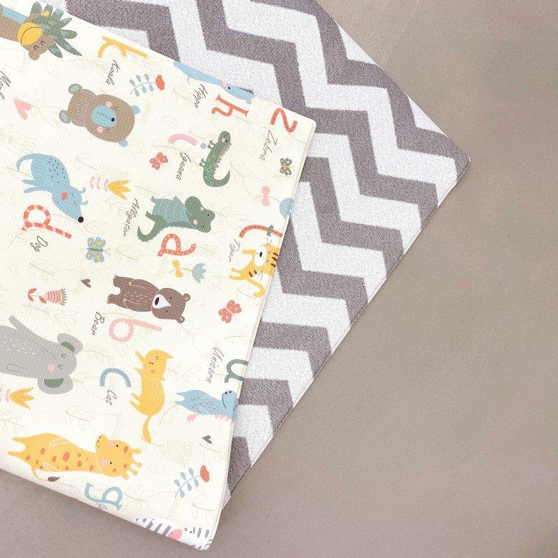 Dwinguler  Dwinguler SLIM Zig Zag Acrylique, Polyvinyl chloride (PVC) Beige, Gris, Gris clair, Multicolore Tapis de jeux pour bébé 