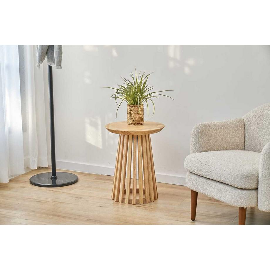 mutoni Tavolino Lorvu in legno di Hevea naturale 40  