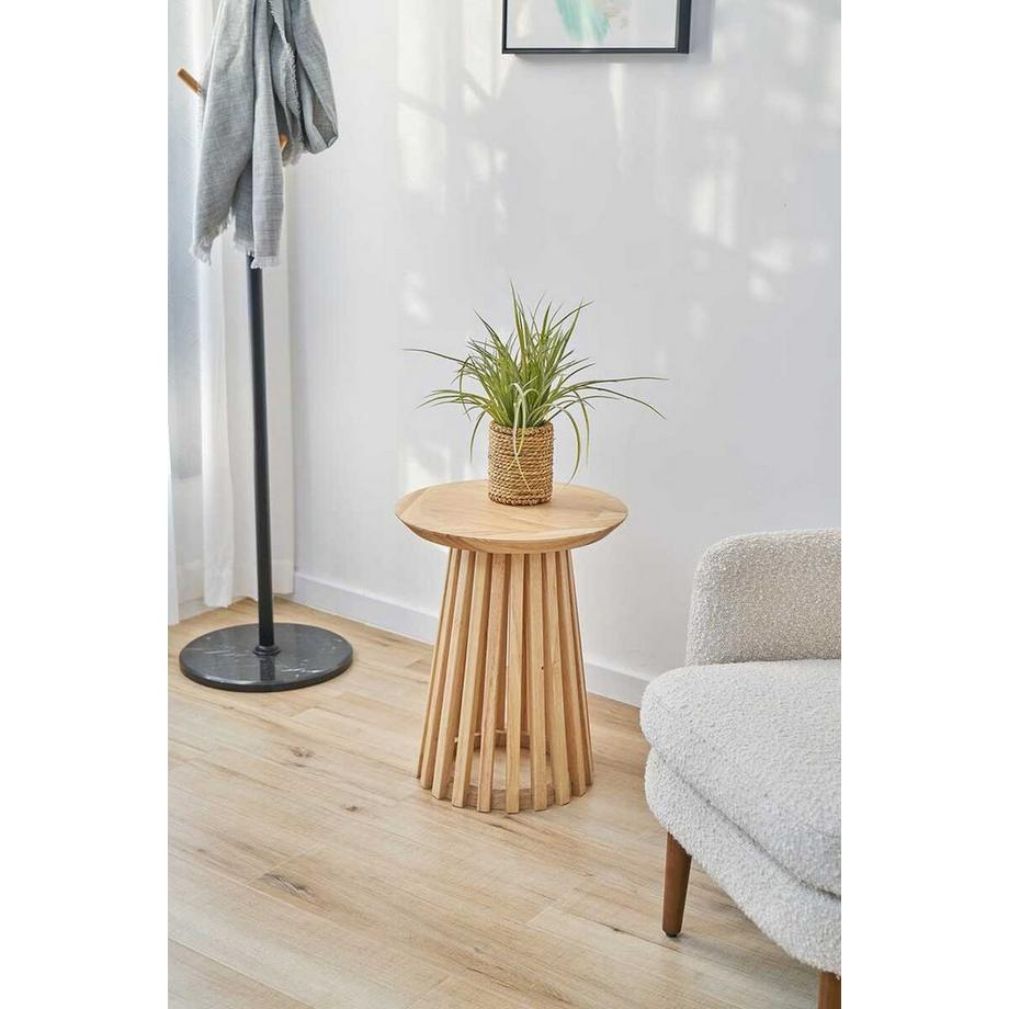 mutoni Tavolino Lorvu in legno di Hevea naturale 40  