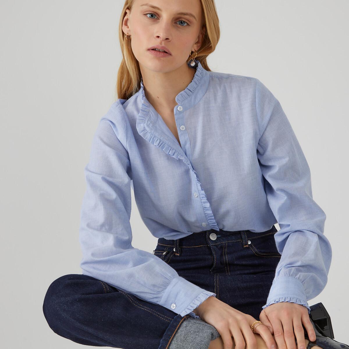 Image of Bluse Mit Langen Ärmeln Damen Blau 40
