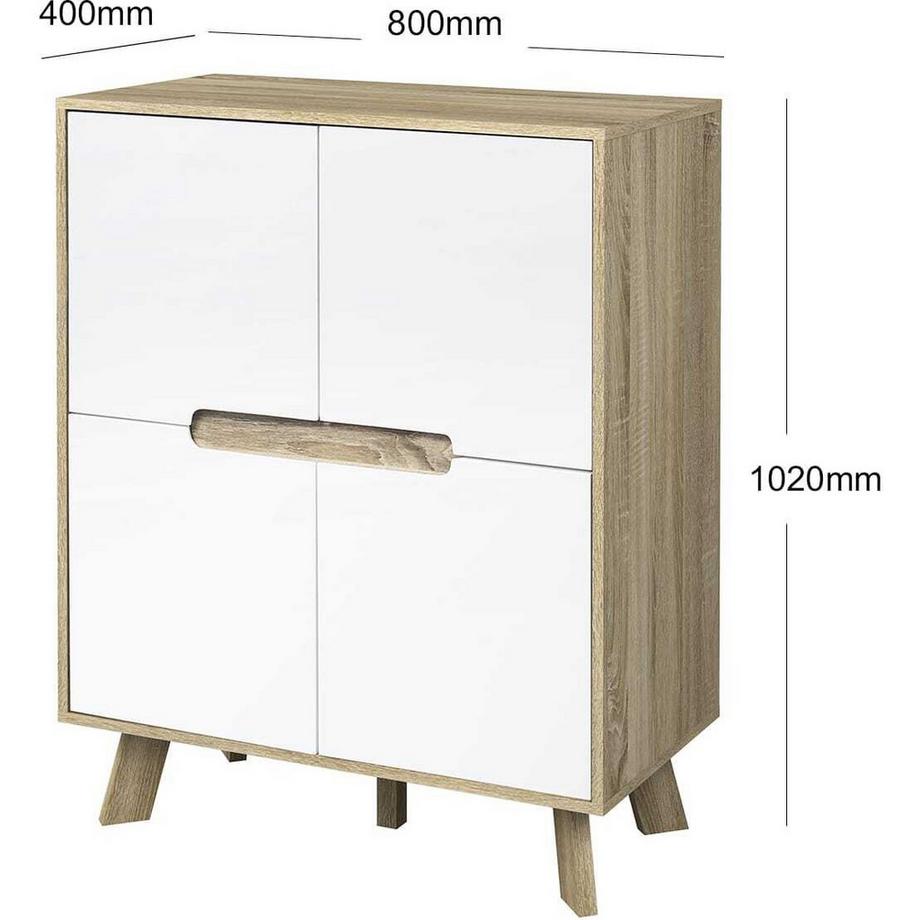 mutoni Kommode Morino weiss 80x102  