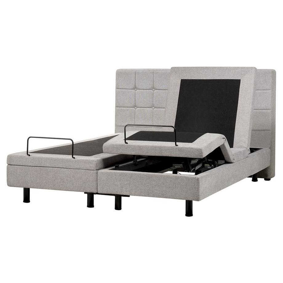 Beliani Lit réglable en Tissu  DUKE  