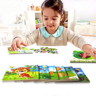 Activity-board  Puzzles d'animaux en bois et sac d'organisation pour chaque puzzle pour les enfants 