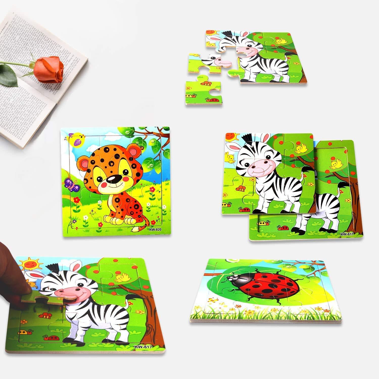 Activity-board  Puzzles d'animaux en bois et sac d'organisation pour chaque puzzle pour les enfants 