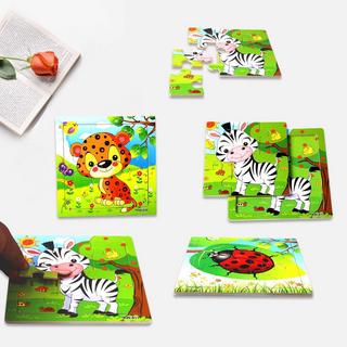 Activity-board  Puzzles d'animaux en bois et sac d'organisation pour chaque puzzle pour les enfants 