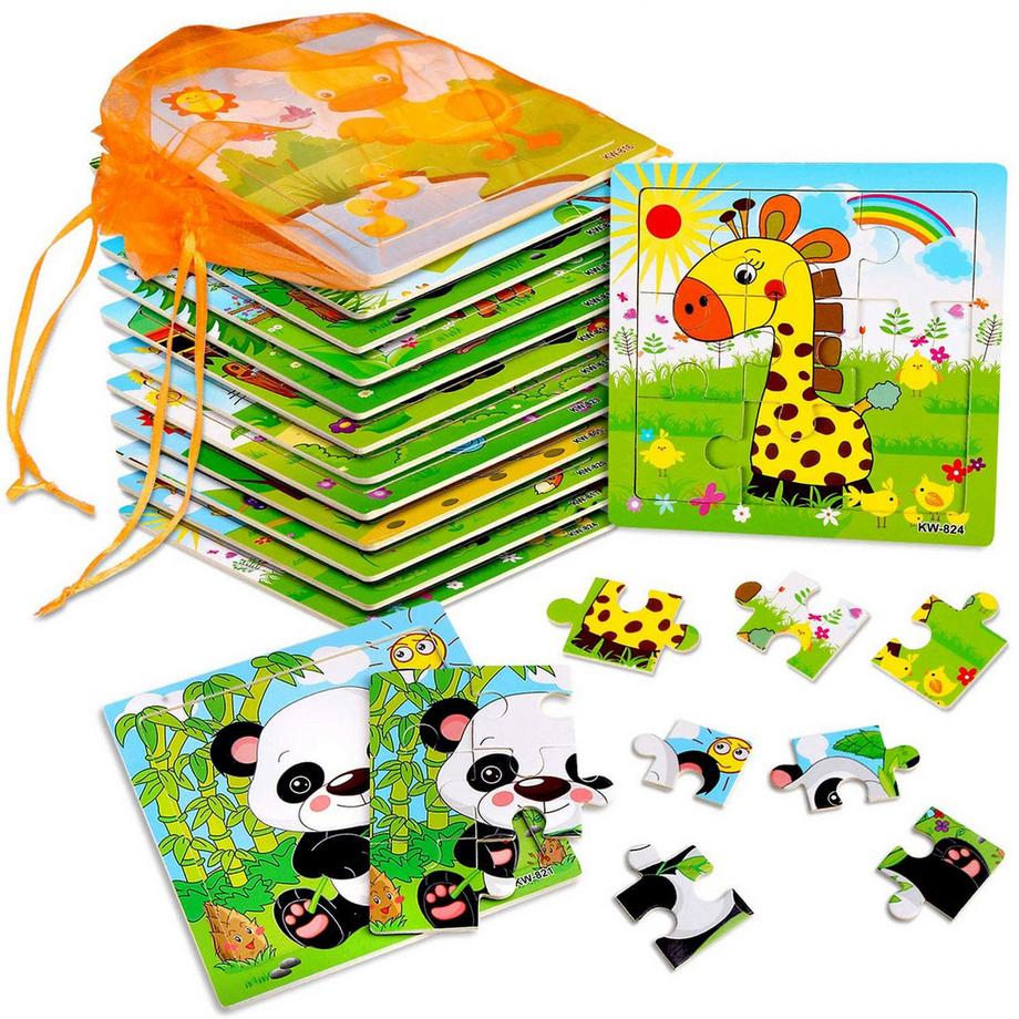 Activity-board  Holztierpuzzle und Organizer-Tasche für jedes Puzzle für Kinder 