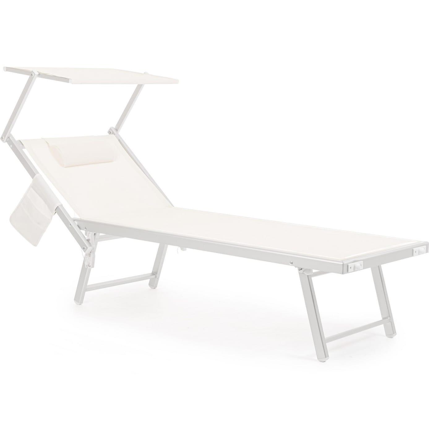 Image of Sonnenliege Miramare mit Dach weiss Sonnenliege Miramare mit Dach weiss