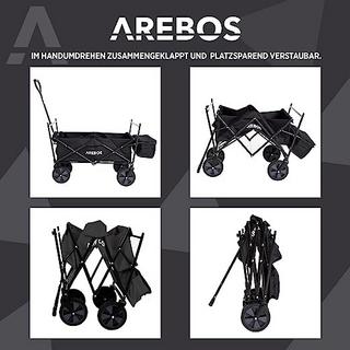 Arebos  Carretto con tetto | Carrello da trasporto con carretto a mano | Carrello per attrezzature 