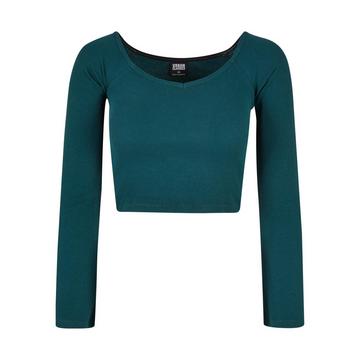 magietta a manica unga con scoo a v e costina corta urban cassics