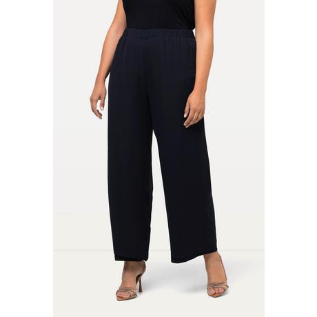 Ulla Popken  Pantalon double épaisseur, jersey et doublure en mousseline. Jambe large et taille élastique. 