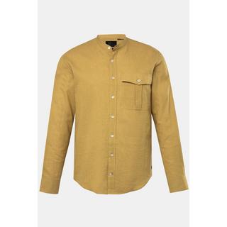 JP1880  Camicia in misto lino dalla vestibilità moderna con colletto alla coreana e maniche lunghe, fino alla tg. 8XL 