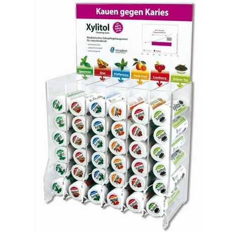 HERBA  Xylitol Zahnpflegekaugummi, 6 Sorten ass. Display 72 Dosen à 30 Stk. 