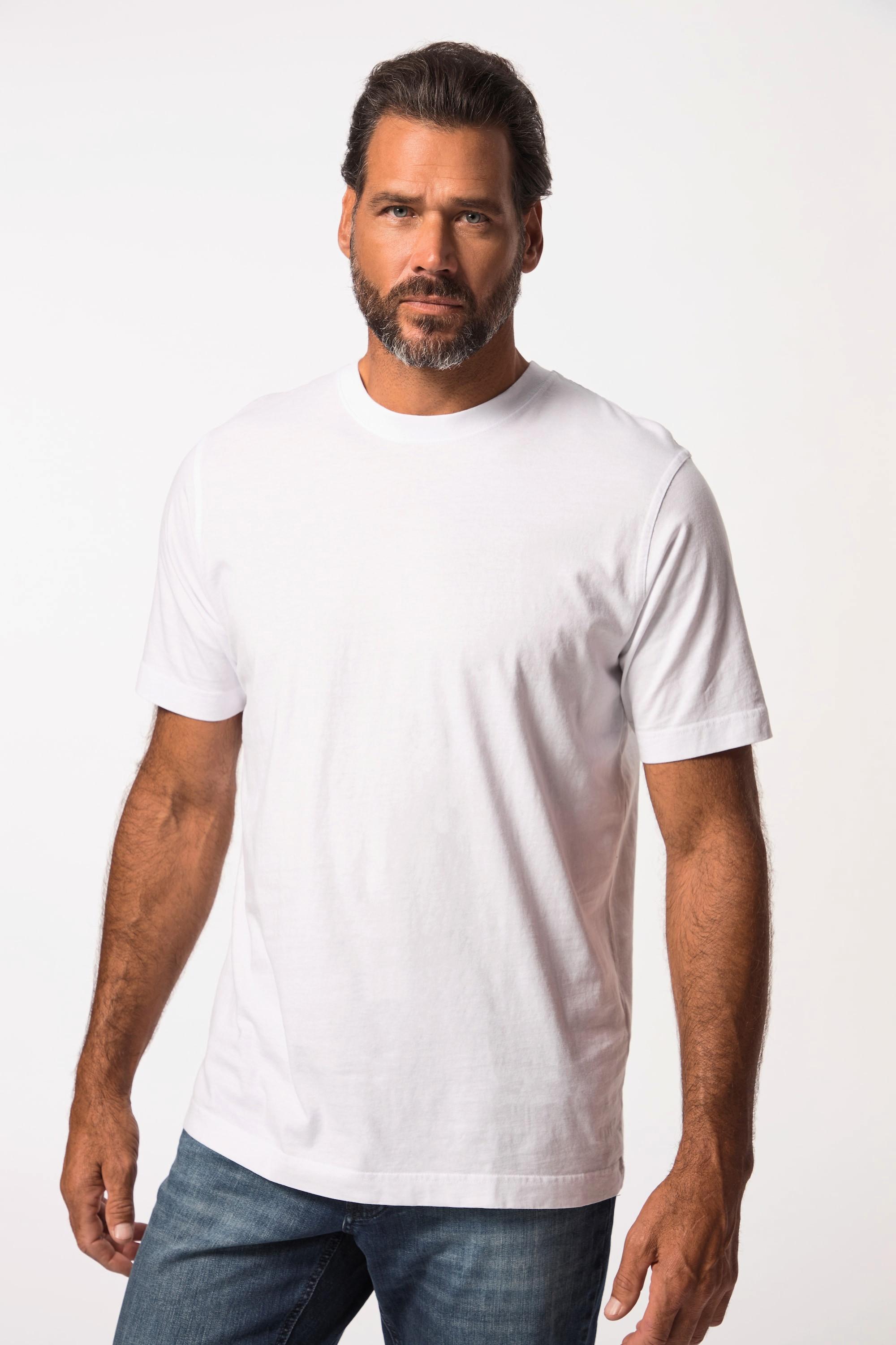 JP1880  T-shirt basic di cotone pettinato con scollo a girocollo, disponibile fino alla taglia 8XL 