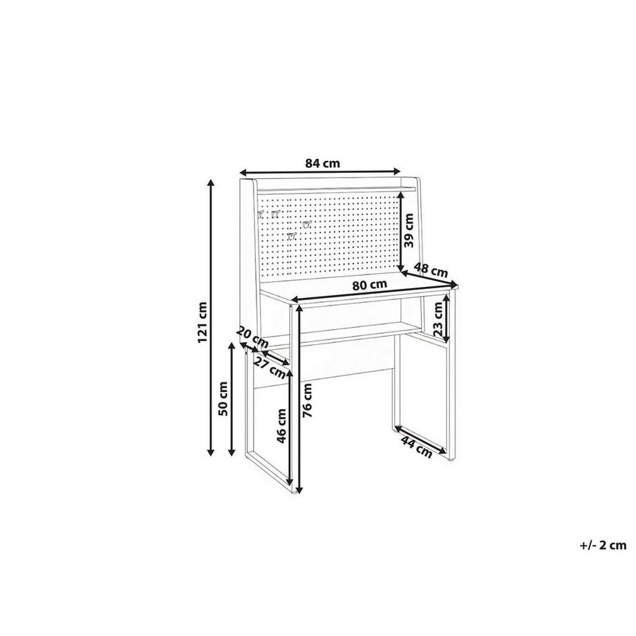 Beliani Bureau d'appoint avec panneau perforé en Panneau de particules de bois Moderne BUXTON  
