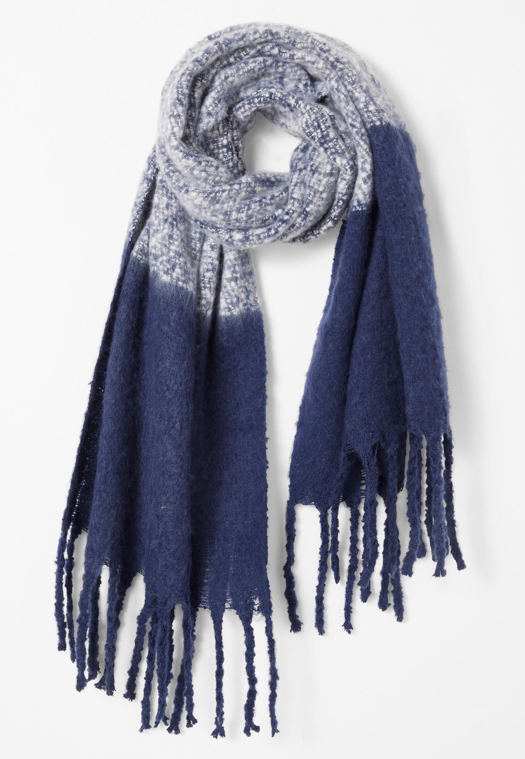 Image of Grafischer Strickschal Damen Blau ONE SIZE