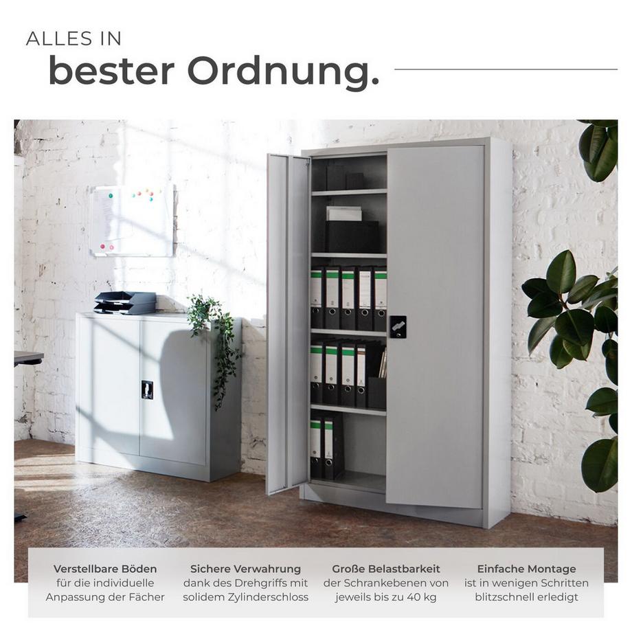 Tectake Armadio portadocumenti Blain in acciaio verniciato a polvere  