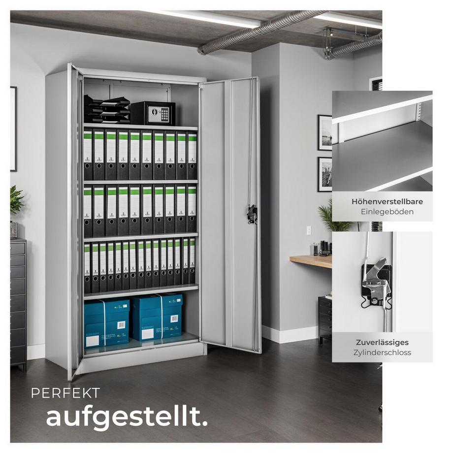 Tectake Armadio portadocumenti Blain in acciaio verniciato a polvere  