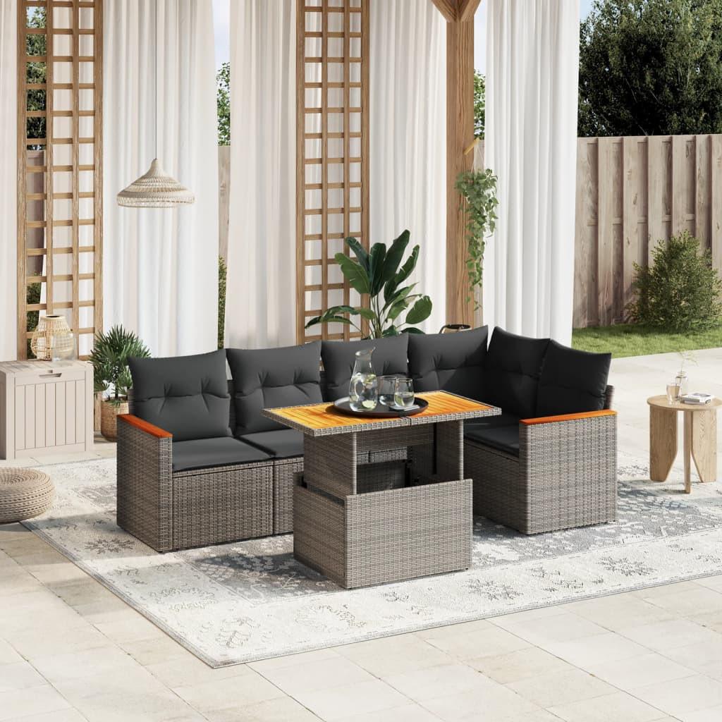 VidaXL set divano da giardino Polirattan  