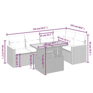 VidaXL set divano da giardino Polirattan  