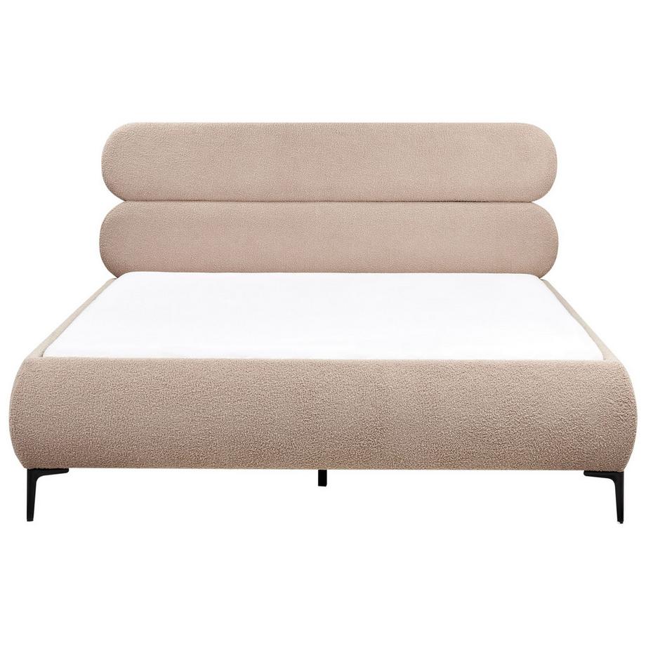 Beliani Lit avec sommier en Bouclé Minimaliste LESSAY  