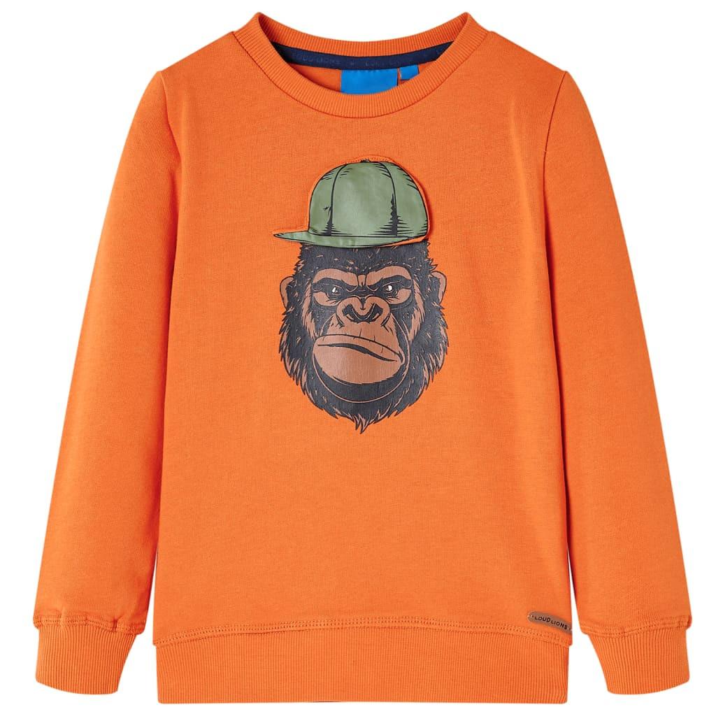 Image of Kinder Sweatshirt Baumwolle Jungen Orange 140