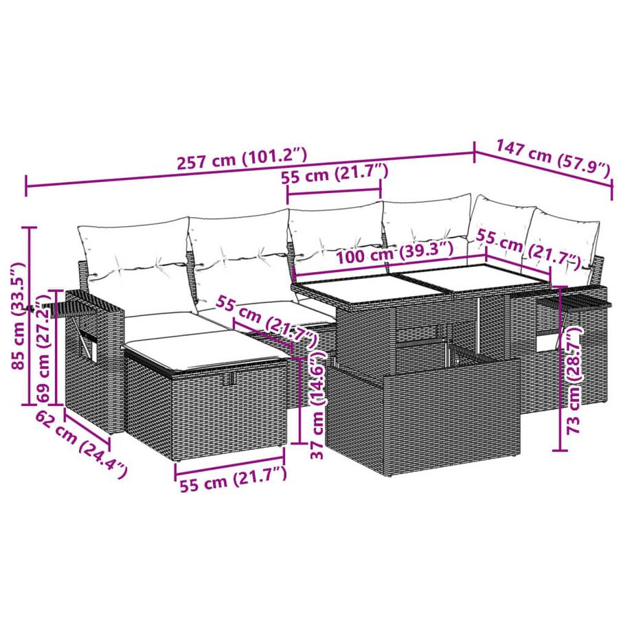VidaXL Garten sofagarnitur poly-rattan  