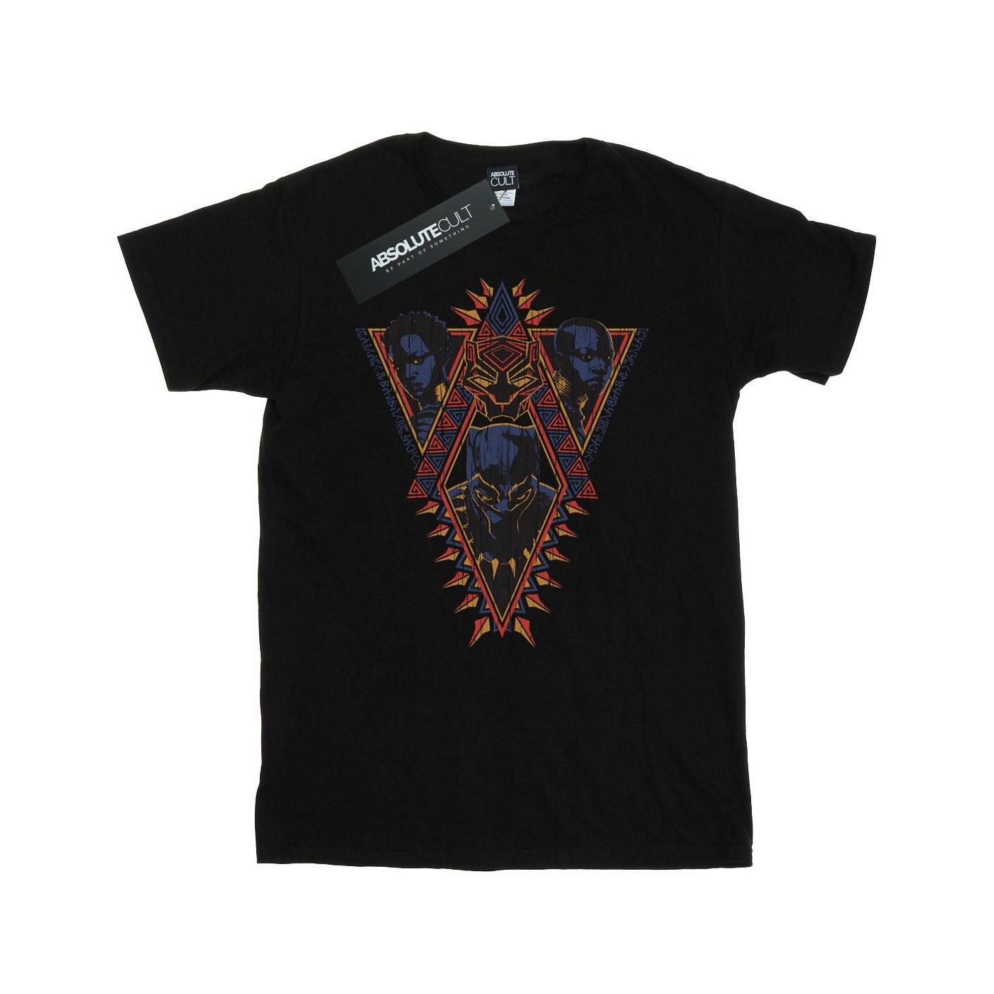 Image of Black Panther Tribal Heads Tshirt Herren Schwarz 3XL