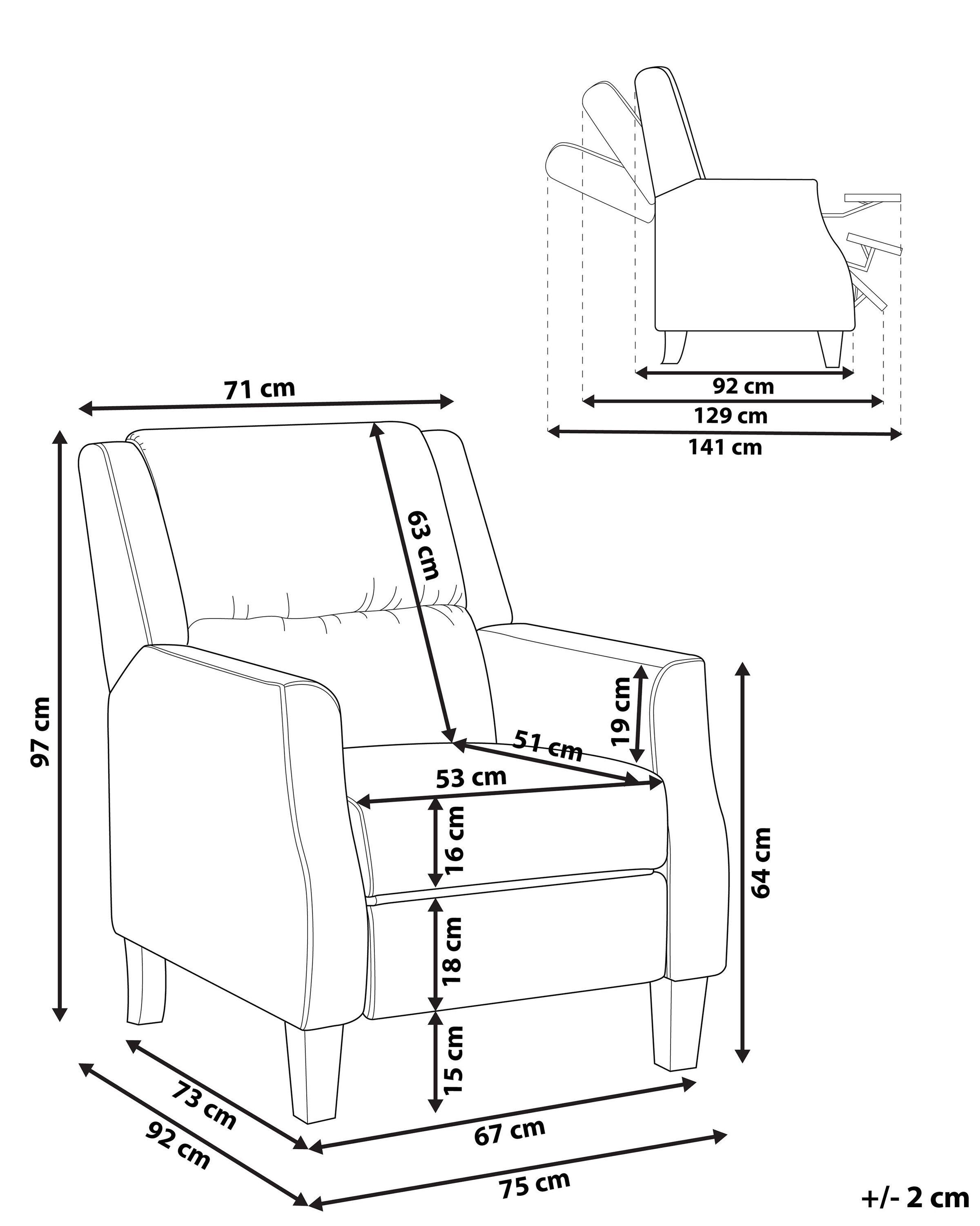 Beliani Fauteuil en Polyester Traditionnel EGERSUND  