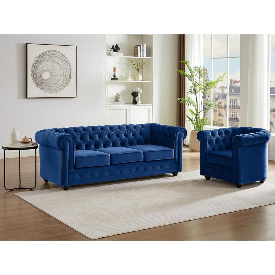 Vente-unique Sessel Samt CHESTERFIELD  