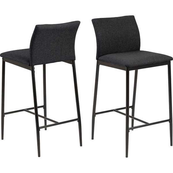 Image of Counterstuhl Slim Sawana Stoff Grau Schwarz Counterstuhl Slim Sawana Stoff Grau Schwarz