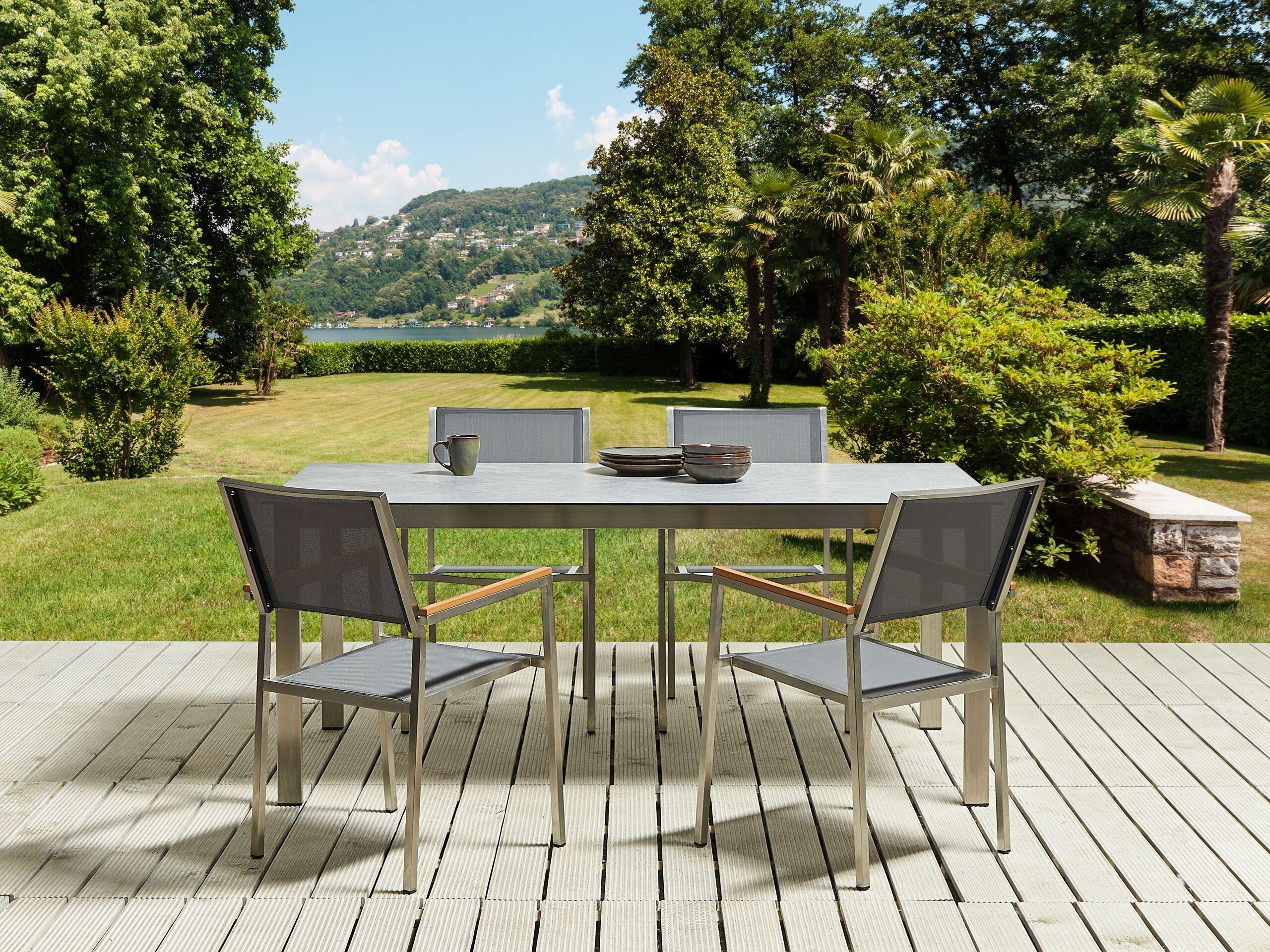 Beliani Set da pranzo da giardino en Vetro temperato Industriale COSOLETO/GROSSETO  