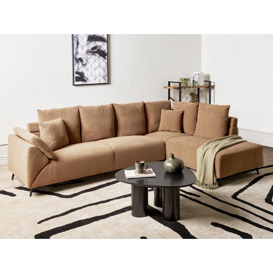 Beliani Ecksofa aus Cord  LUNNER  