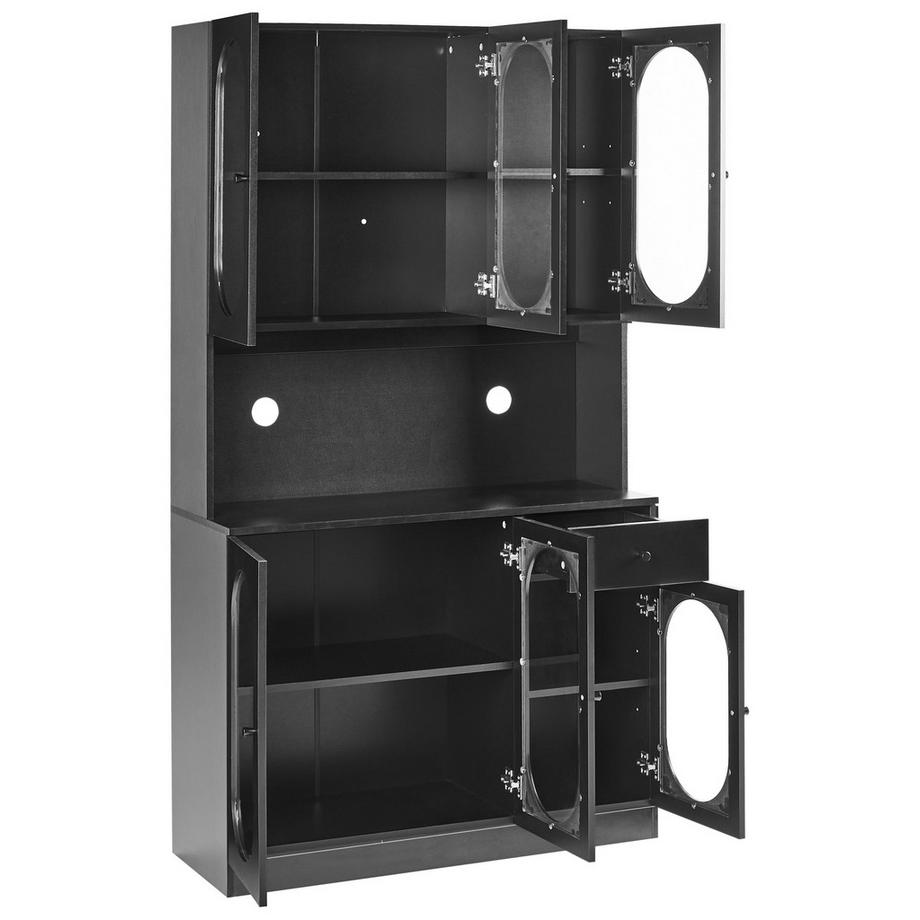 Beliani Vitrine en verre en Panneau de particules de bois Industriel LANGFORD  