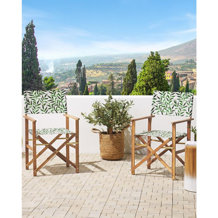 Beliani Lot de 2 chaises de jardin en Tissu Moderne CINE  