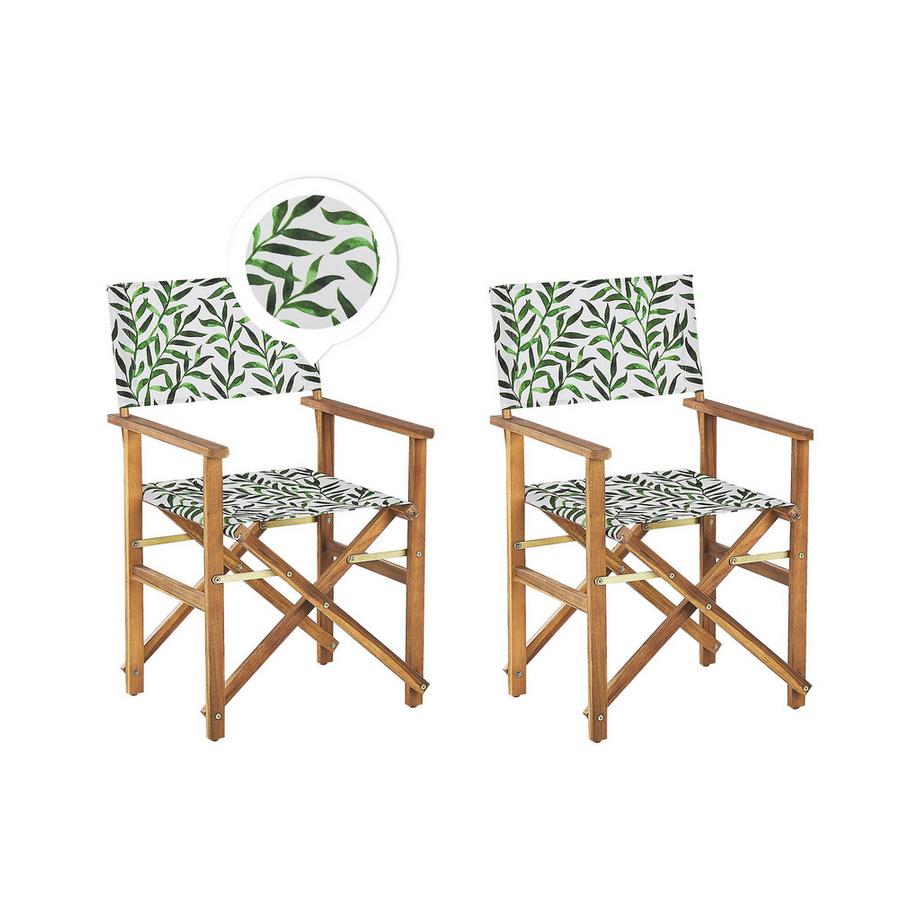 Beliani Lot de 2 chaises de jardin en Tissu Moderne CINE  