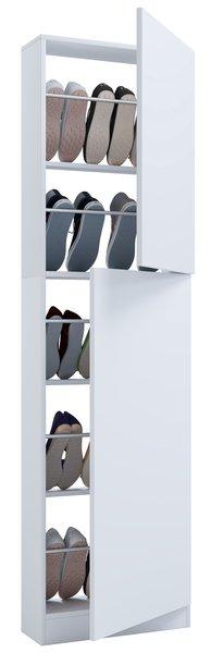 VCM Holz Schuhschrank | Maße: H. 180 x B. 50 x T. 17 cm | 2 Drehtüren - Fulisa XL  