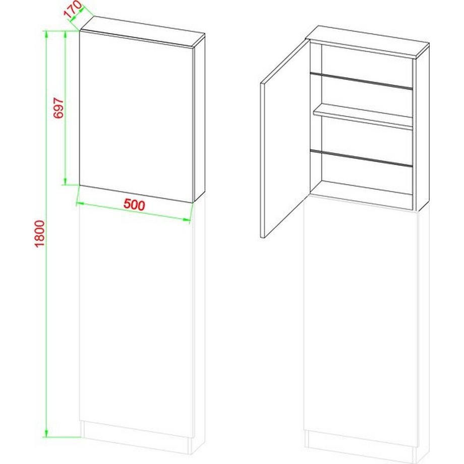 VCM Holz Schuhschrank | Maße: H. 180 x B. 50 x T. 17 cm | 2 Drehtüren - Fulisa XL  