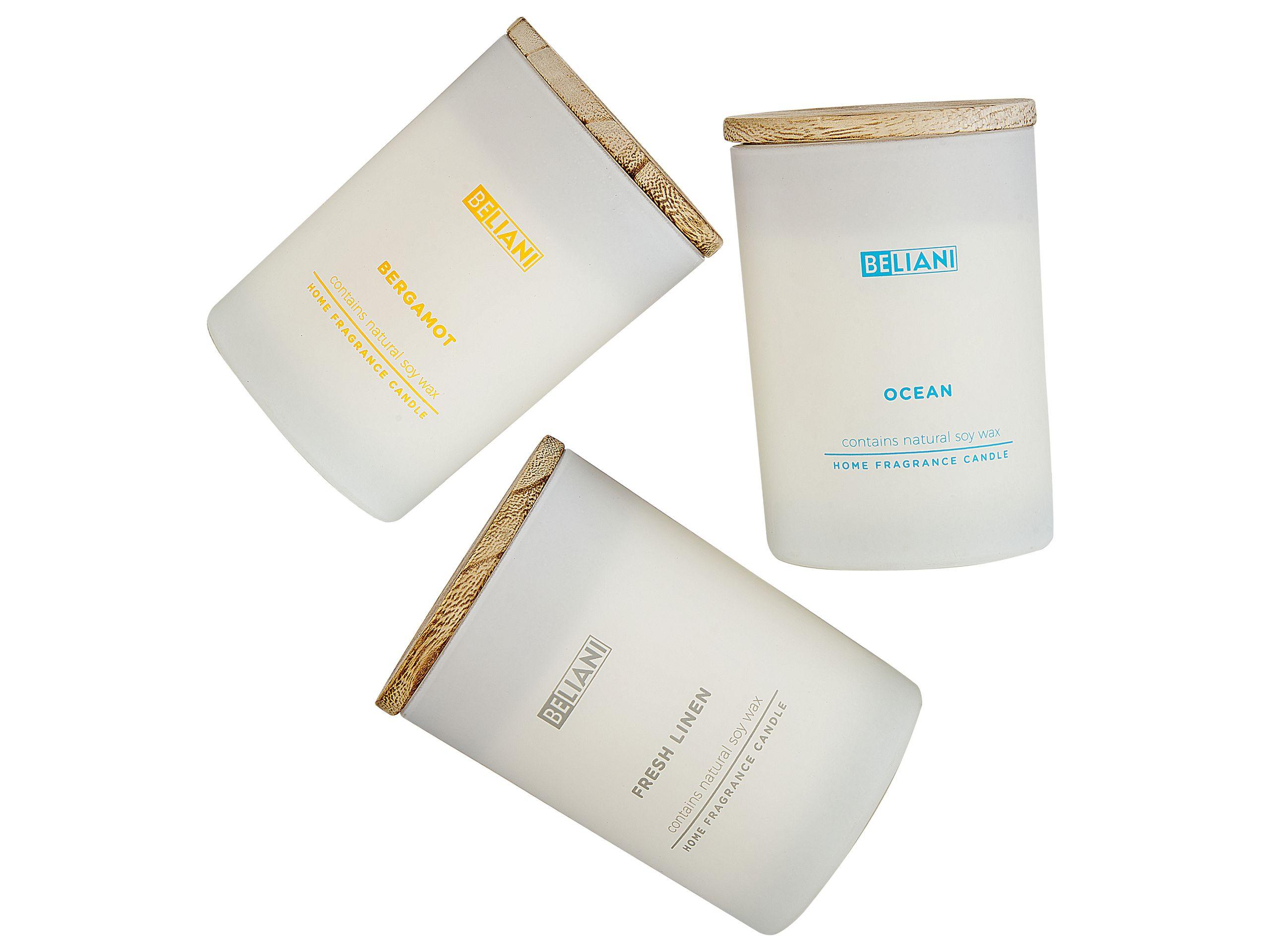 Beliani Set di 3 Candele Profumate en Cera di Soia SIMPLICITY  