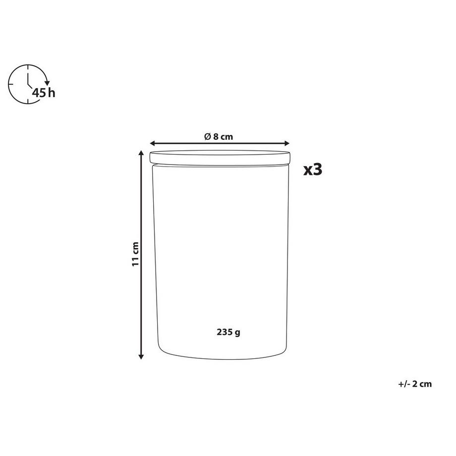Beliani Set di 3 Candele Profumate en Cera di Soia SIMPLICITY  