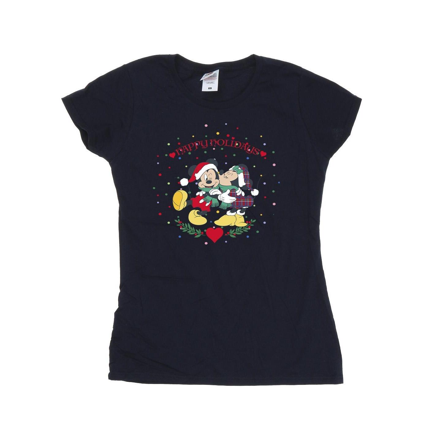 Image of Mickey Mouse Mickey Minnie Christmas Tshirt Damen Marine XL