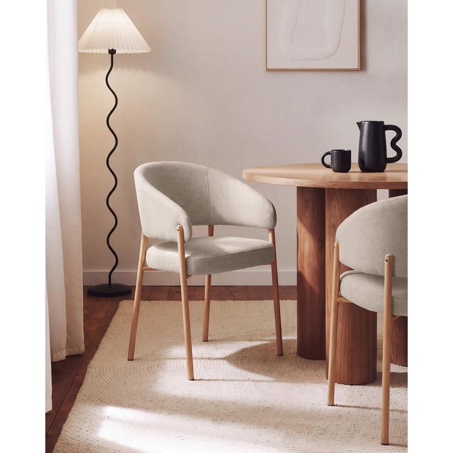 Beliani Lot de 2 chaises de salle à manger en Tissu Minimaliste ZANE  