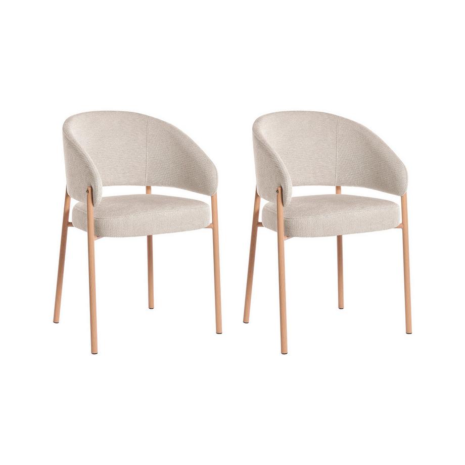 Lot de 2 chaises de salle à manger en Tissu Minimaliste ZANE
