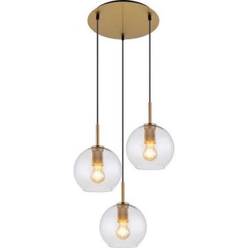 Lampe à suspension Adara laiton mat 3xE27