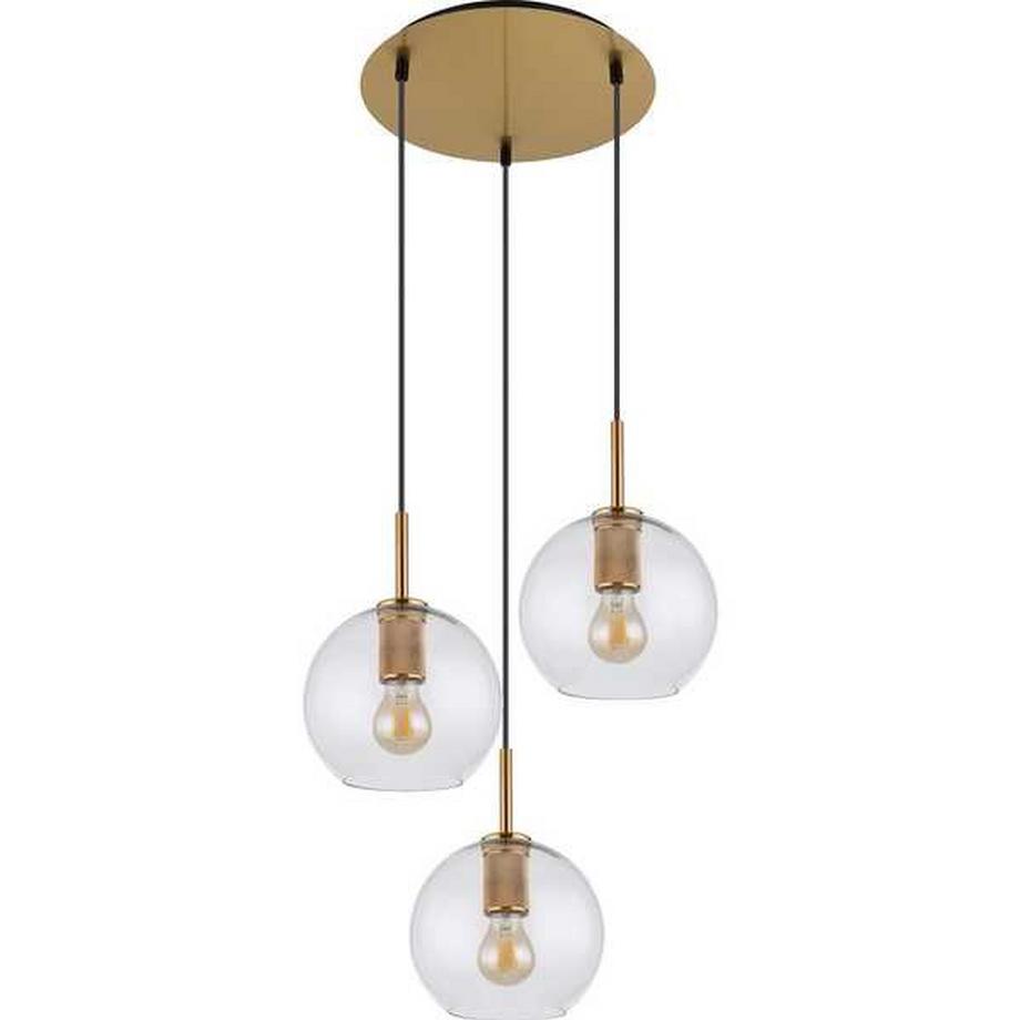 mutoni Lampe à suspension Adara laiton mat 3xE27  