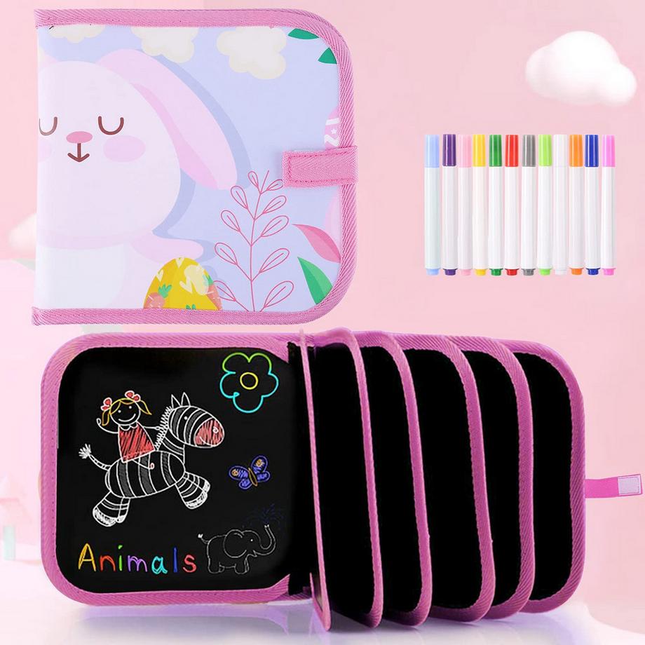 Activity-board  Cahier de dessin, effaçable, pour enfants, gribouiller, réutilisable, recto-verso, carnet de dessin pour enfants 