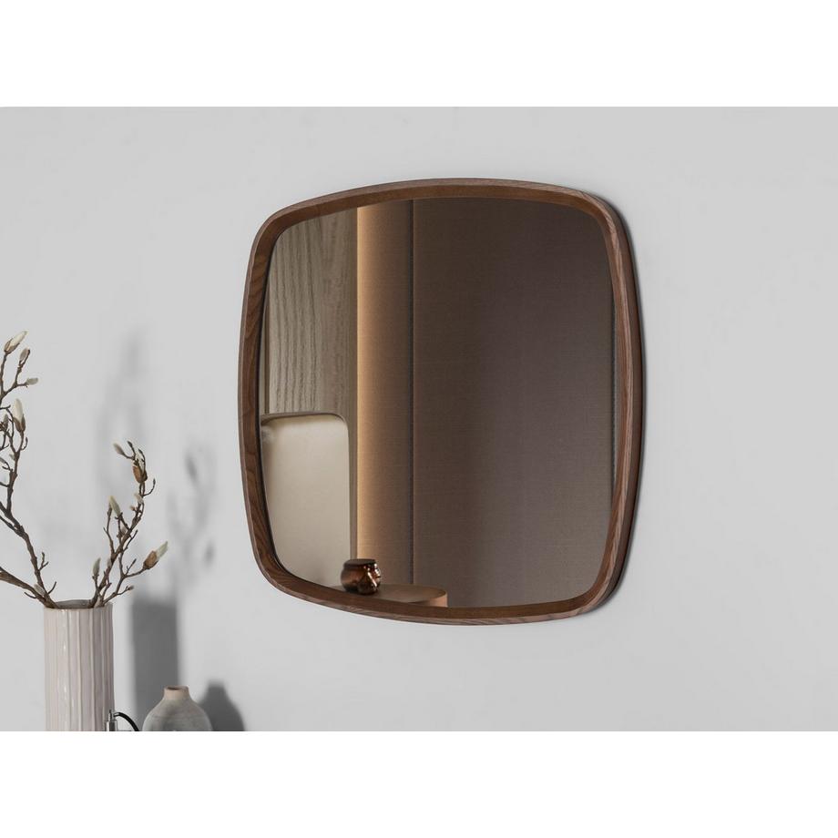 ANGEL CERDA Wandspiegel quadratisch Nussbaum  